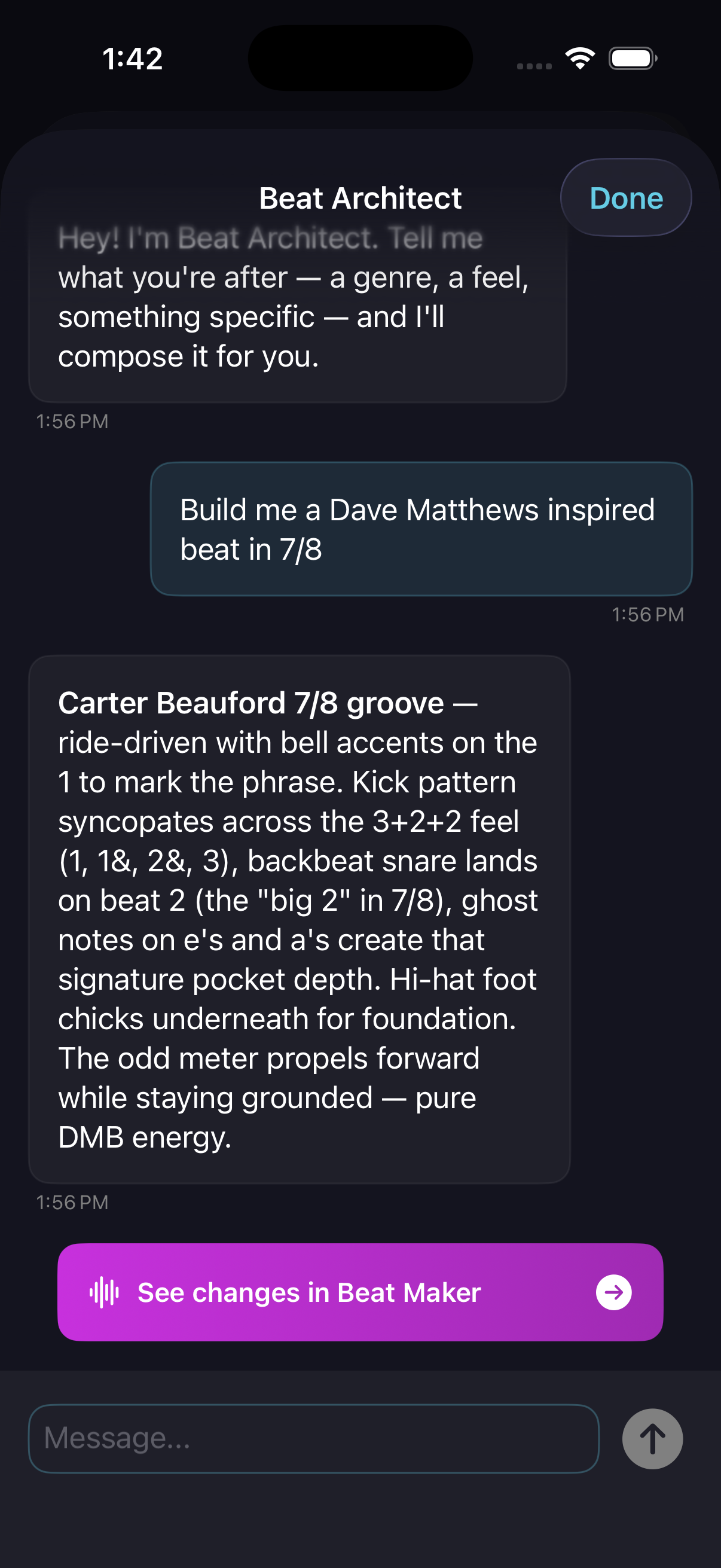 Beat Architect chat