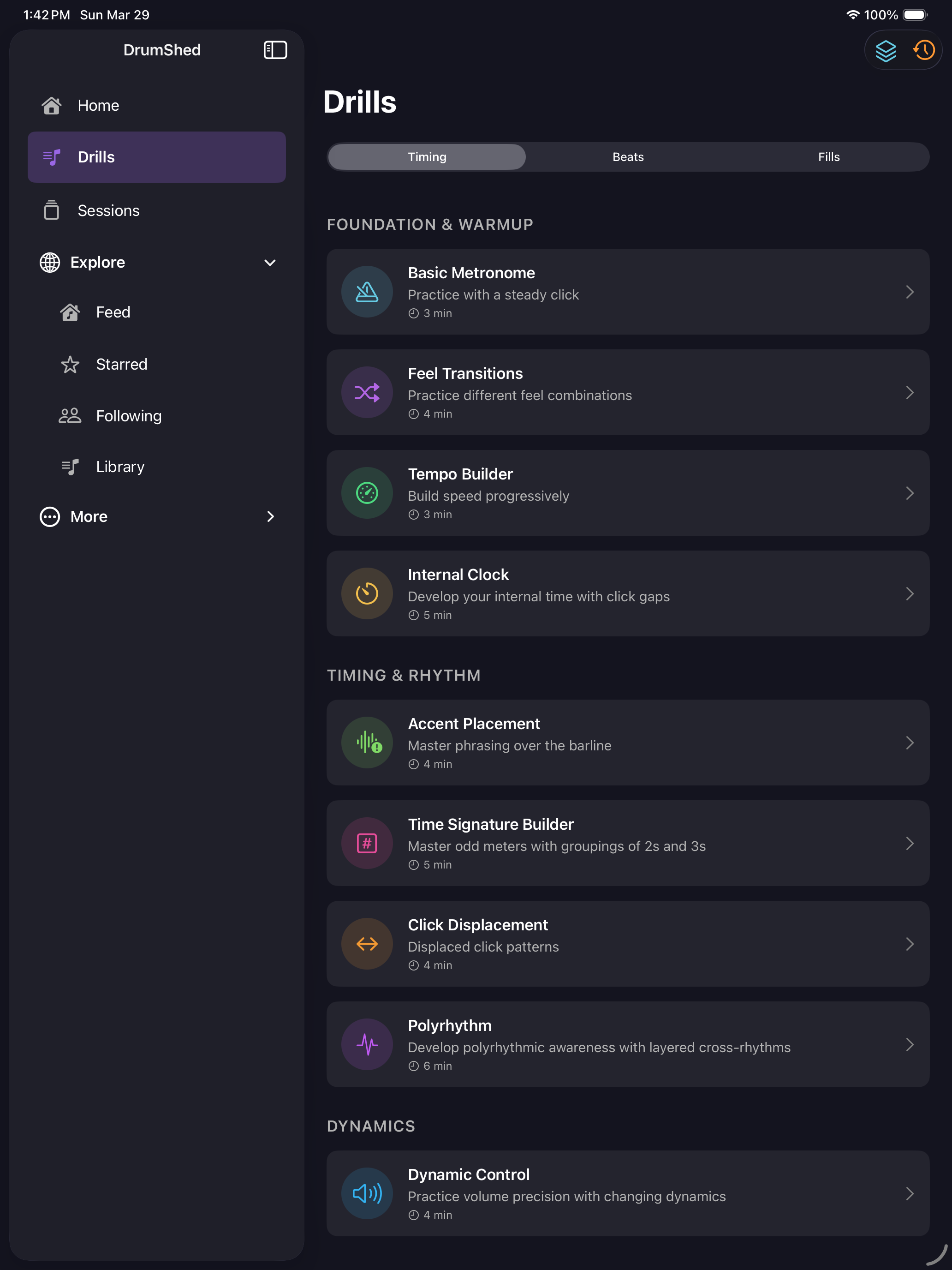 Drill catalog on iPad