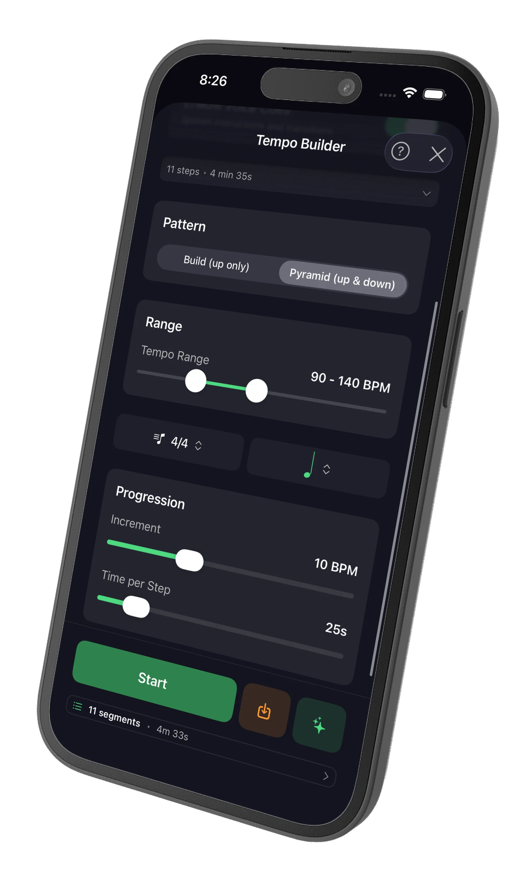 DrumShed tempo builder