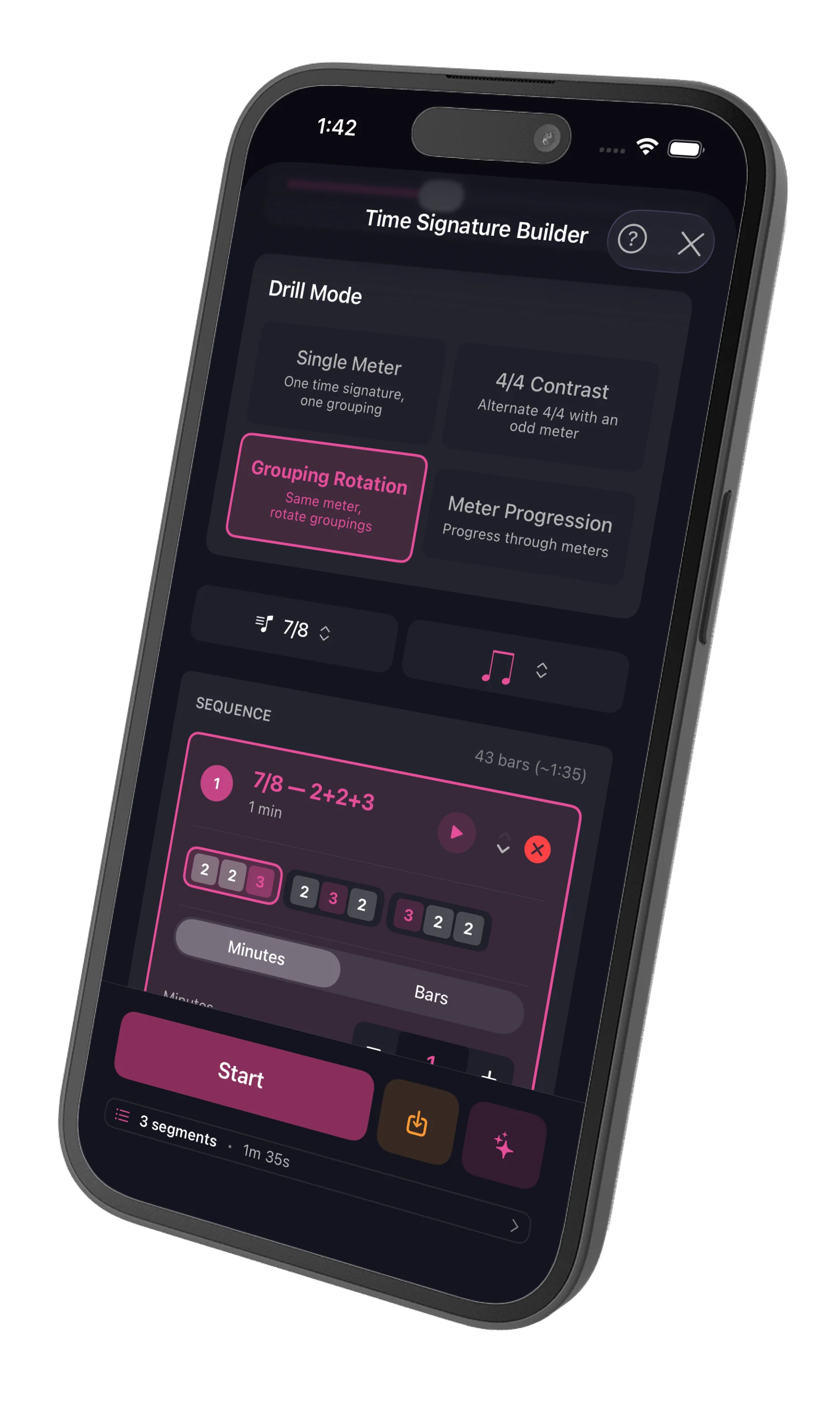 DrumShed time signature builder