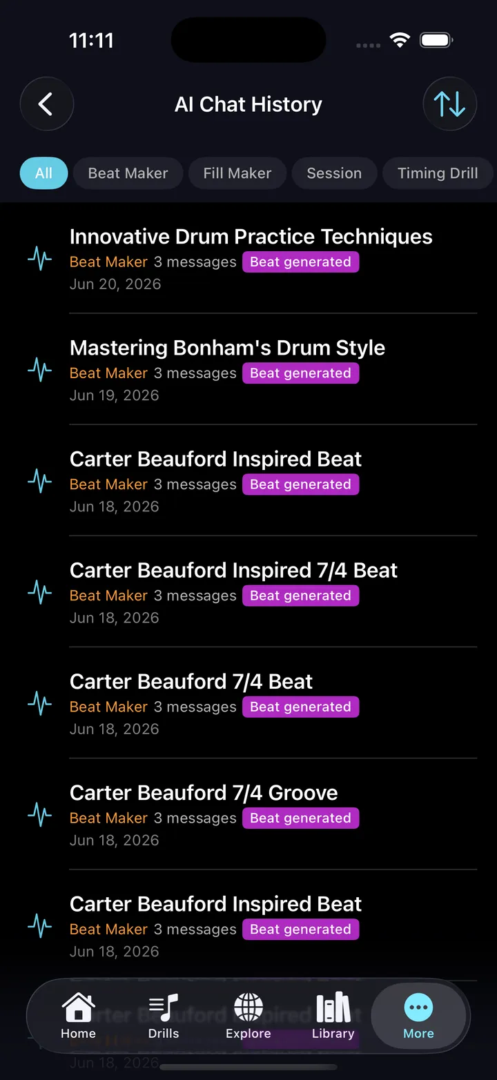 AI chat history