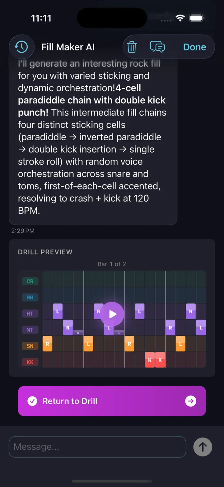 AI fill maker — chat