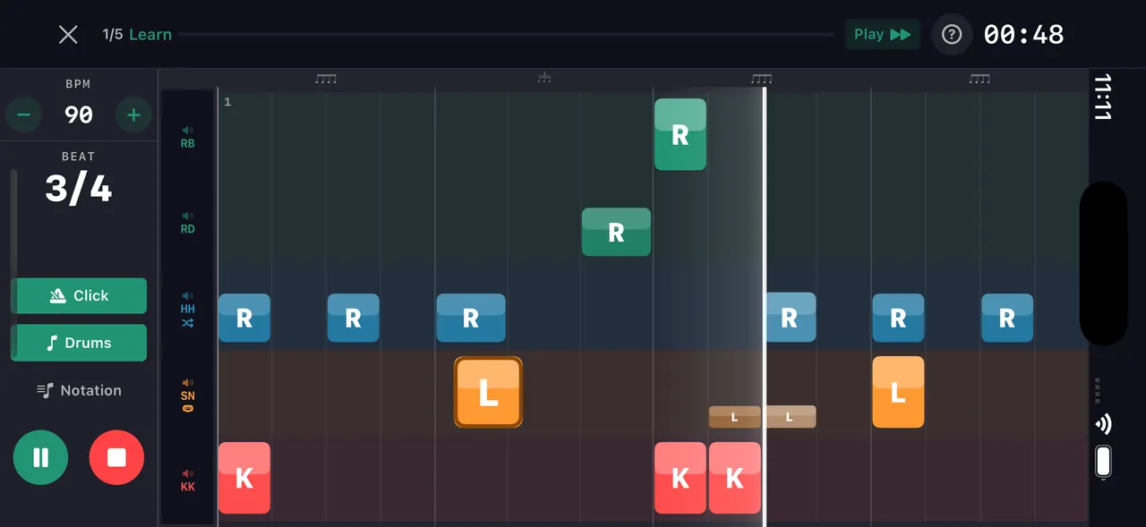 Beat maker live drill playback