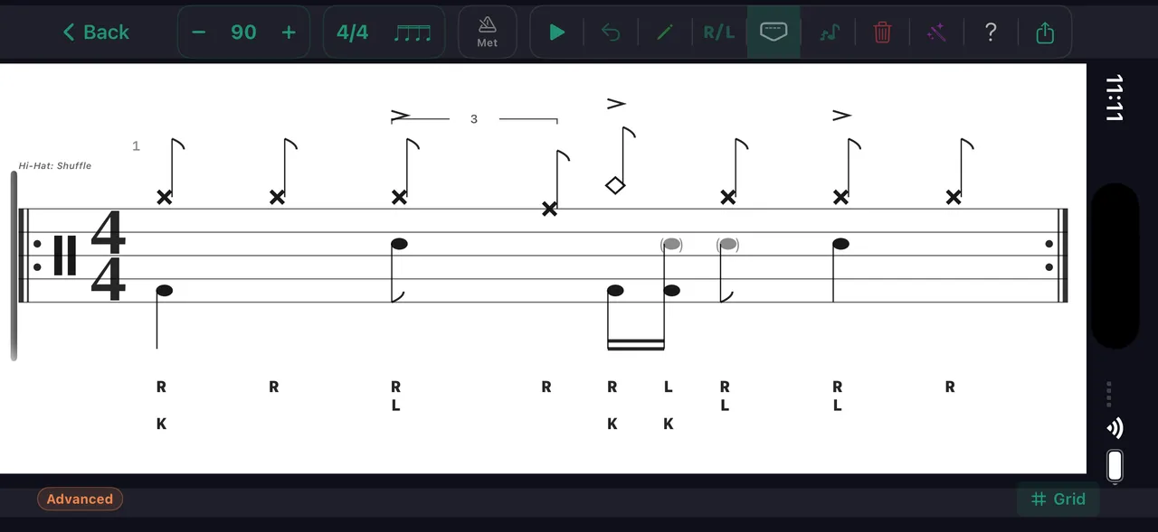 Beat maker notation view