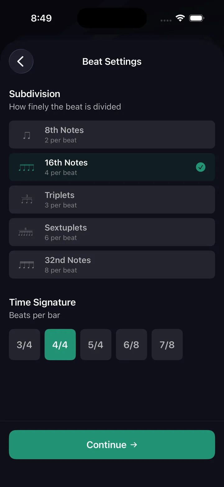 Beat maker wizard — step 2