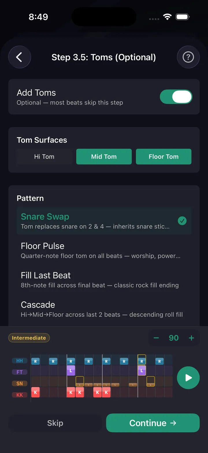 Beat maker wizard — step 6