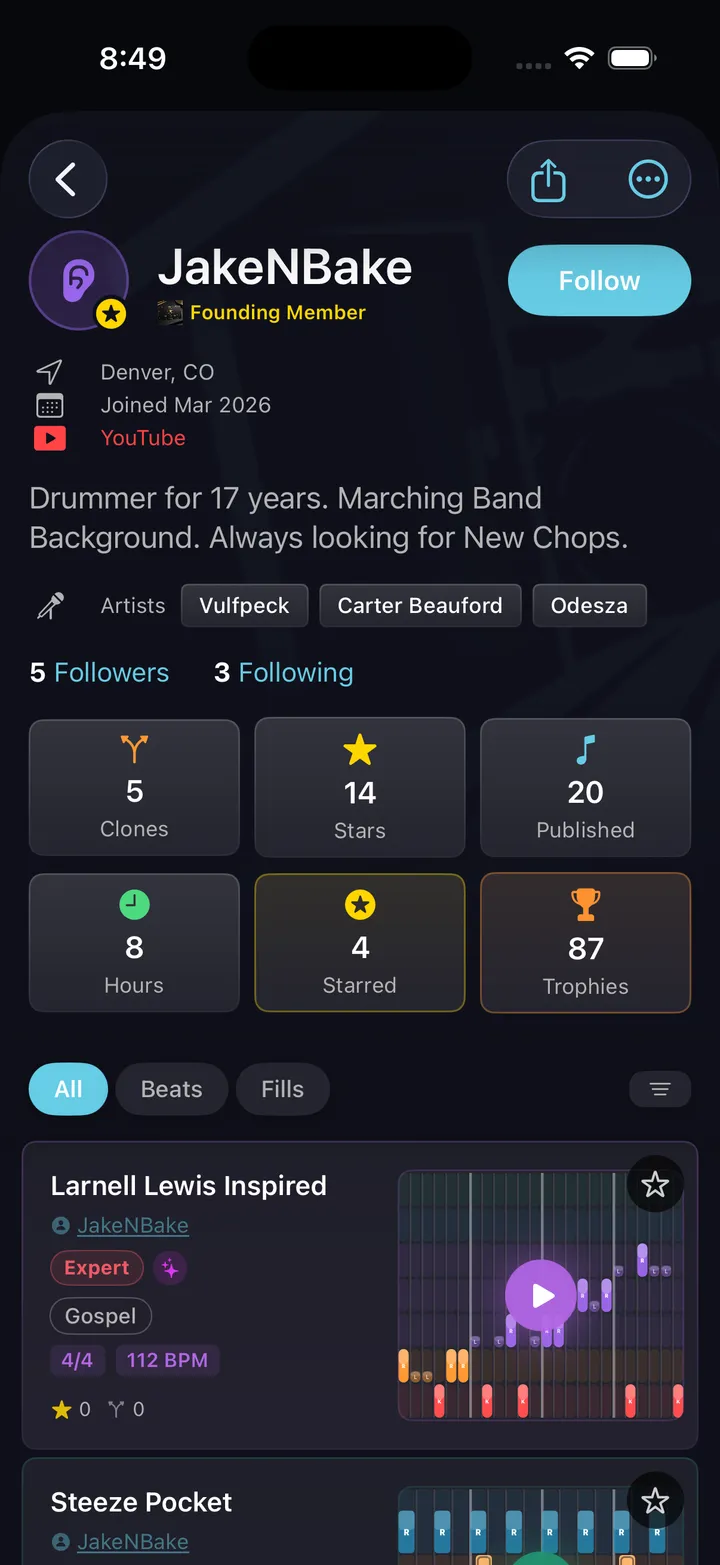 Public creator profile
