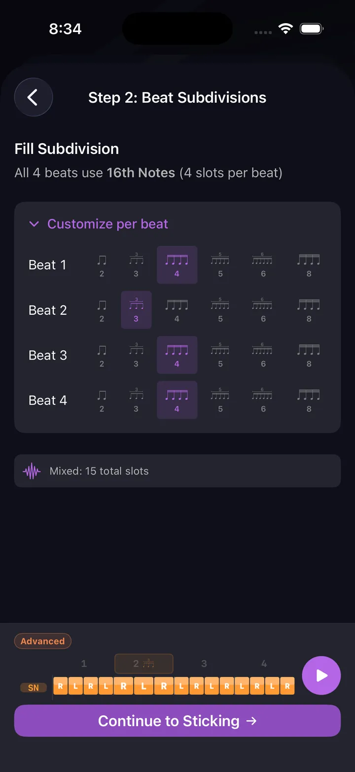 Fill maker wizard — step 2