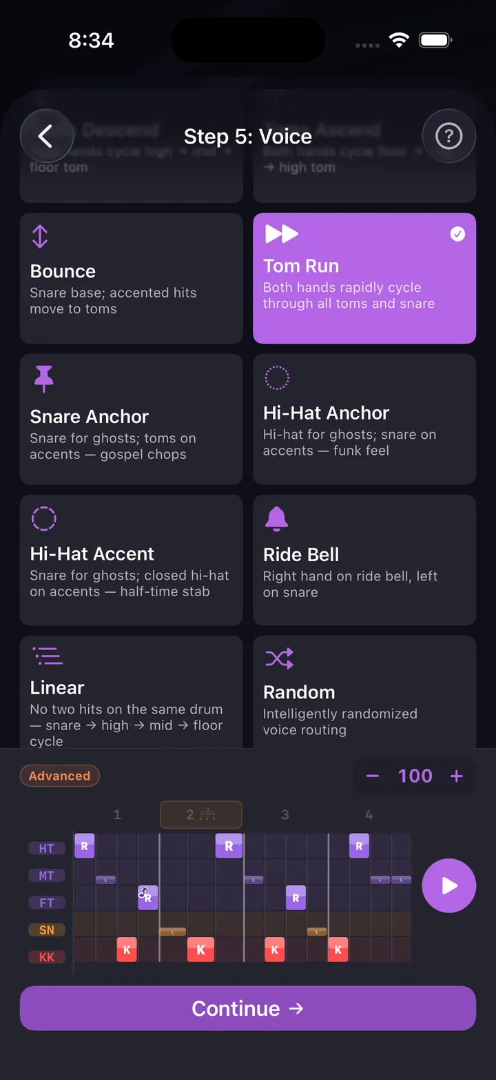 Fill maker wizard — step 6 (voice)