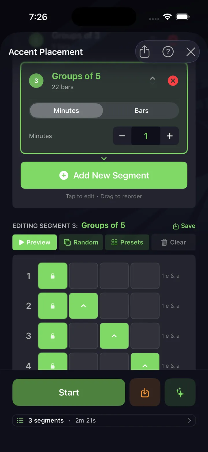Accent placement drill configuration