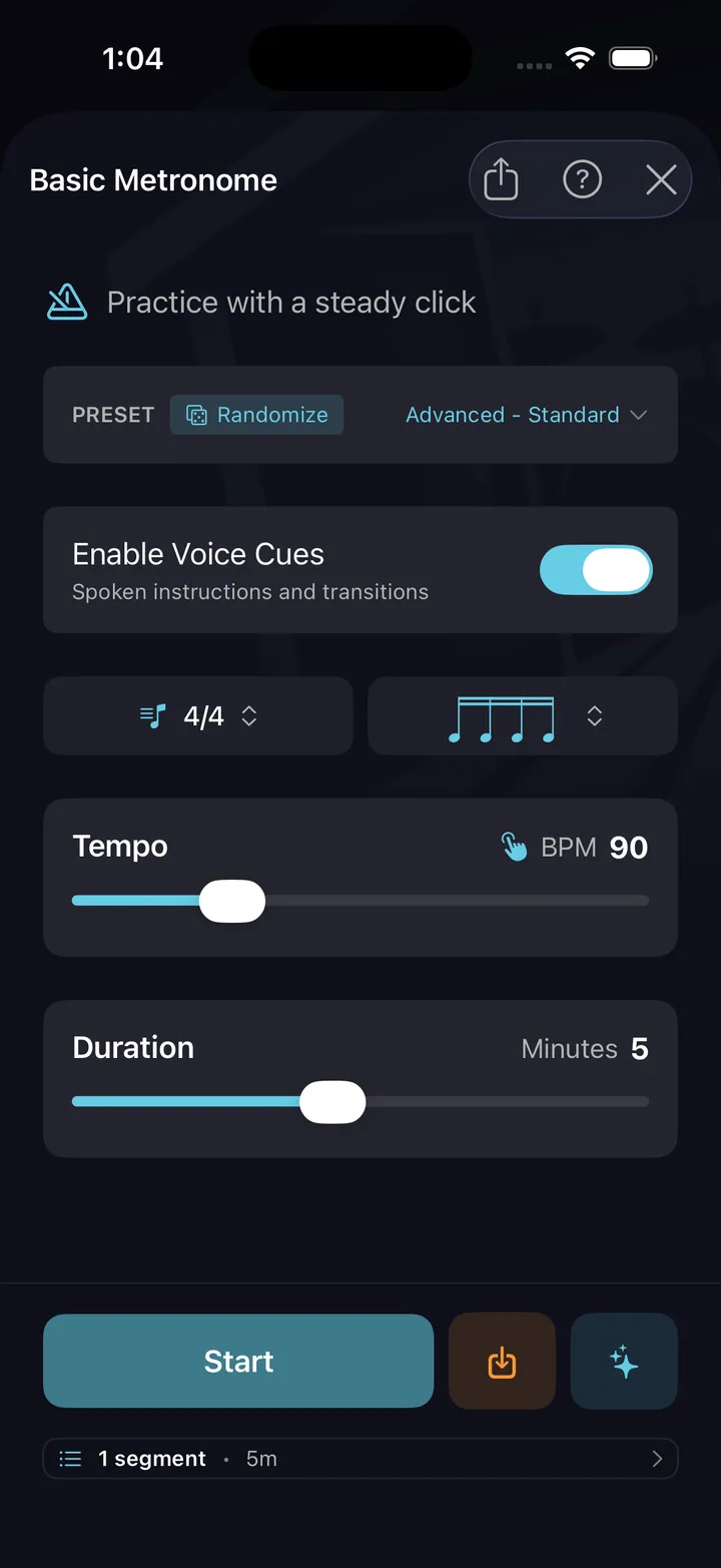 Basic metronome configuration