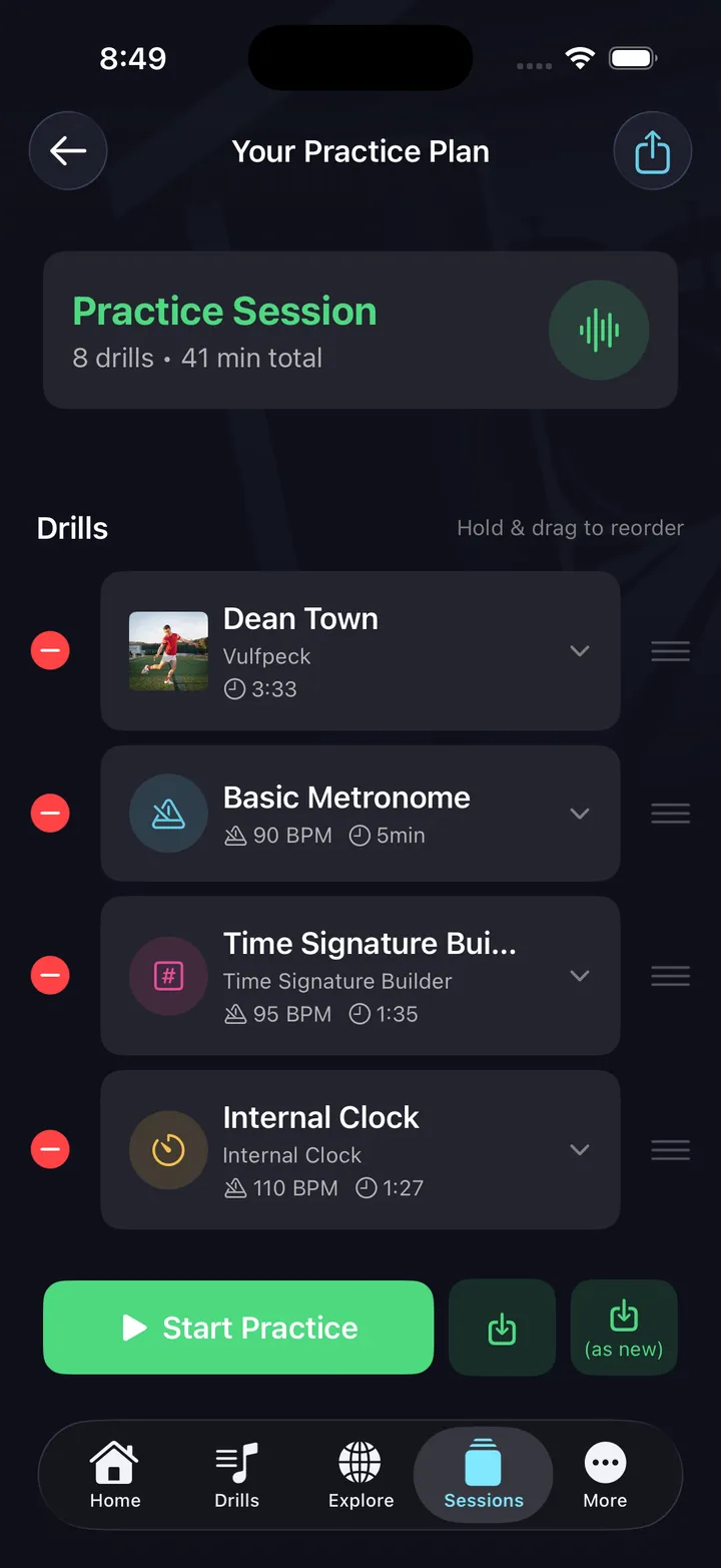 Session builder — create